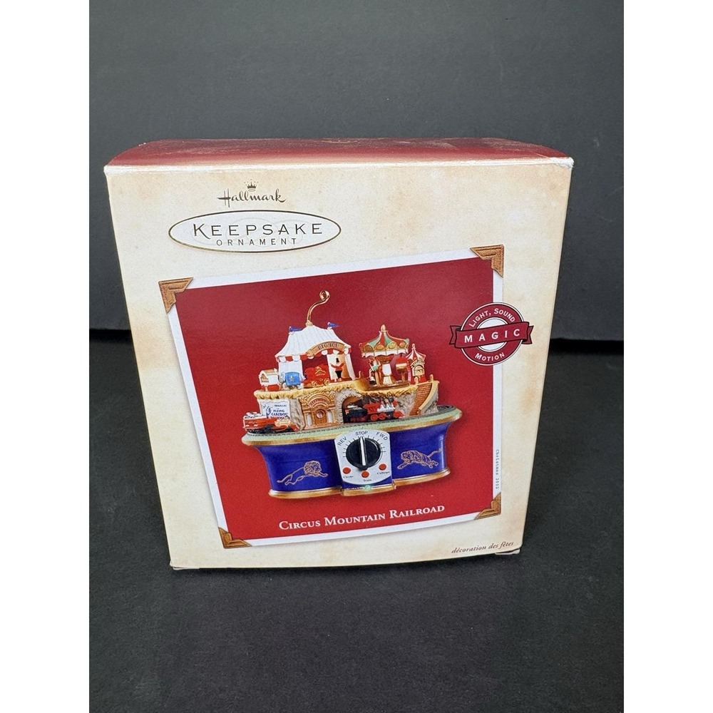 Hallmark 2002 Circus Mountain Railroad Train Carousel Big Top Magic Ornament